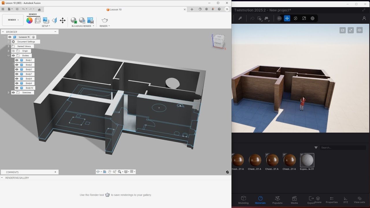 Видеогид — от Fusion до Twinmotion, экспорт в формат FBX, импорт, применение материалов, карта, р...