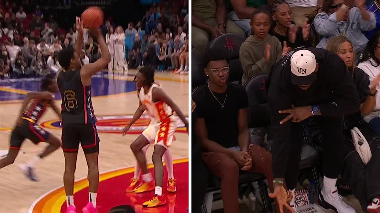 LeBron motions ice in his veins after Bronny's corner 3 at McDonald's All-American Game