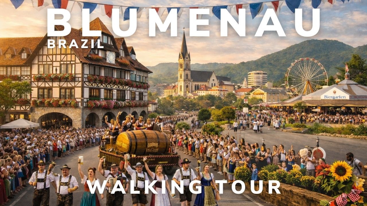 Blumenau and Oktoberfest | Walking Tour | Brazil 4K
