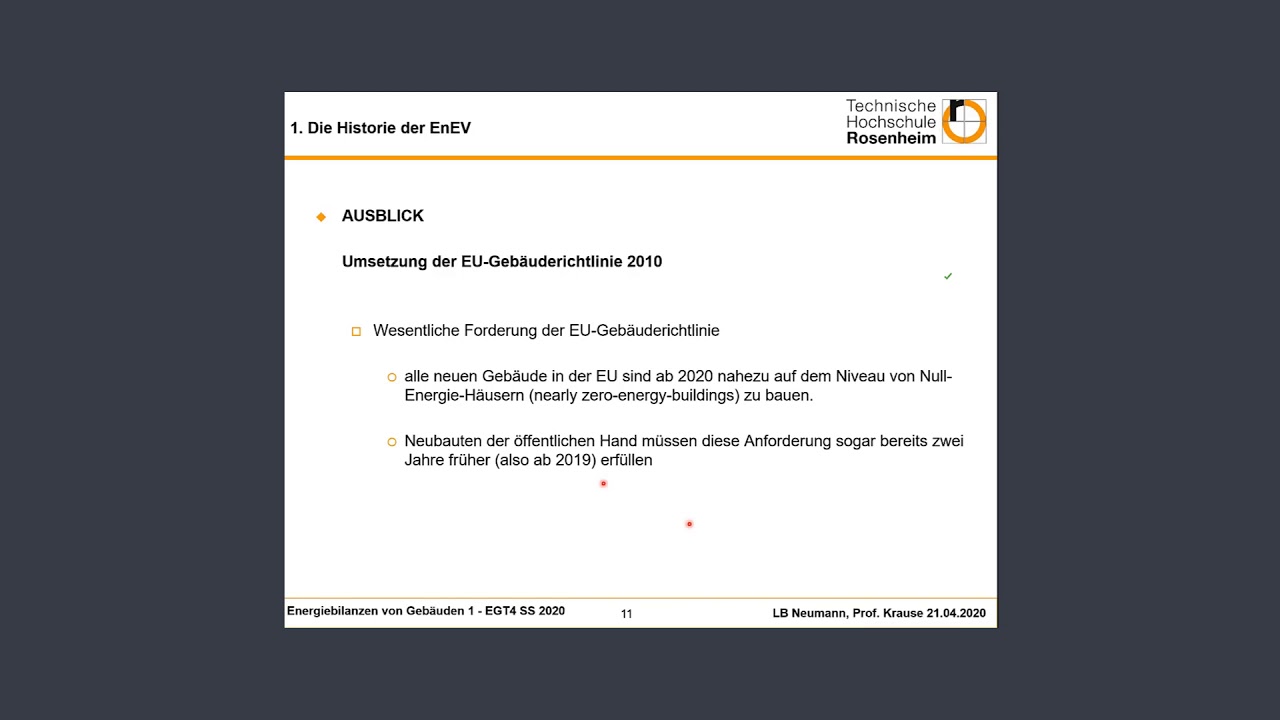 Wiederholung zur EnEV