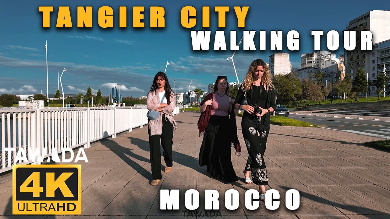 Tangier city 2025 walking tour - Morocco 4k UHD