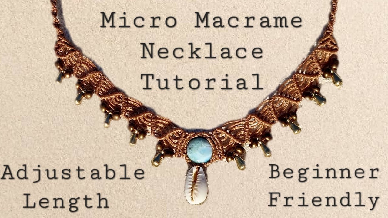 How to Make a Micro Macramé Beaded Crystal Seashell Necklace | Guided Tutorial with Love & Intention