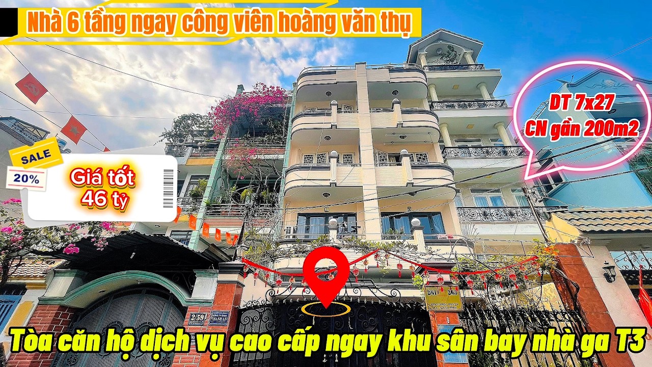 SIÊU PHẨM TÒA NHÀ 6 TẦNG GẦN SÂN BAY TÂN SƠN NHẤT | 200M² ĐẤT – 16 CHDV – GIÁ 46 TỶ