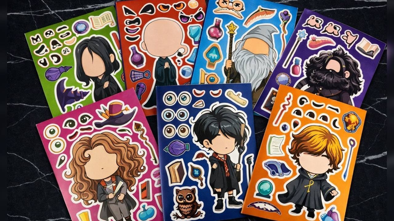 ✨[Paper Diy]✨ Most Satisfying Stickers with Harry Potter Movie Characters Mix & Match Faces
