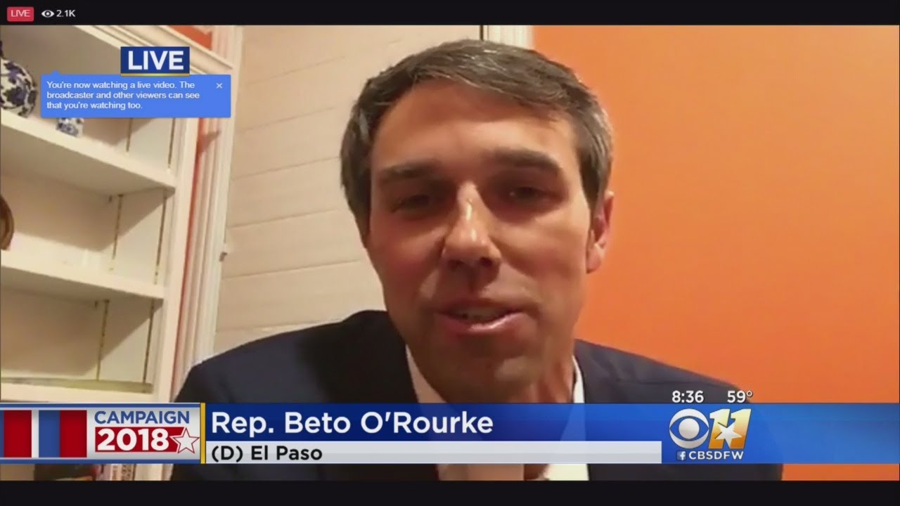 Congressman Beto O'Rourke Speaks On Facebook Live After Primary Victory