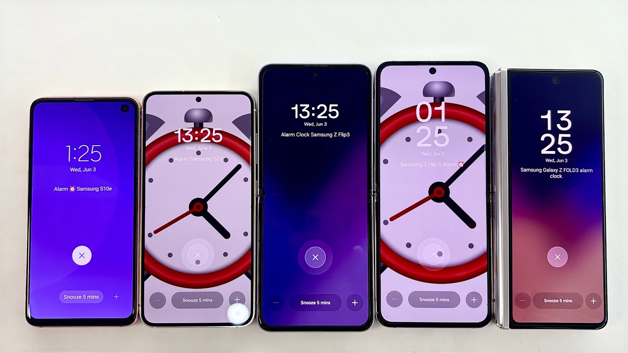 Samsung S10e + Galaxy S23 + Z Flip 5 + Z Flip 3 + Z Fold 3 Alarm Clock and Timer 