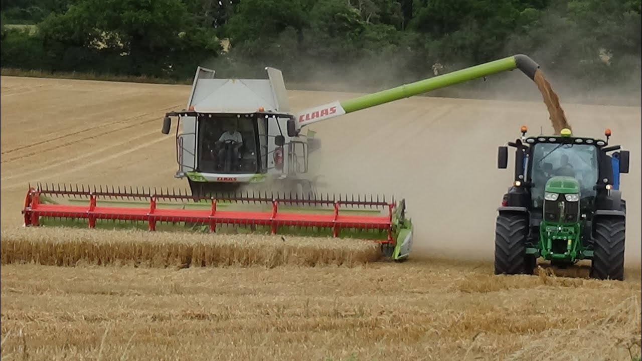 Harvest 2022 - Combining Wheat with Claas lexion 7500TT and John Deere's