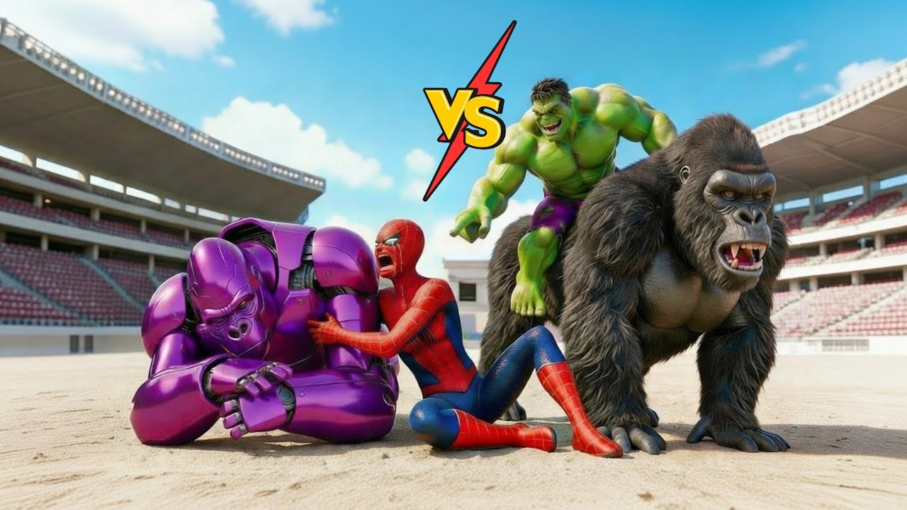 SPIDERMAN vs Hulk King Kong Race – Legendary Championship Finale 🦍🔥