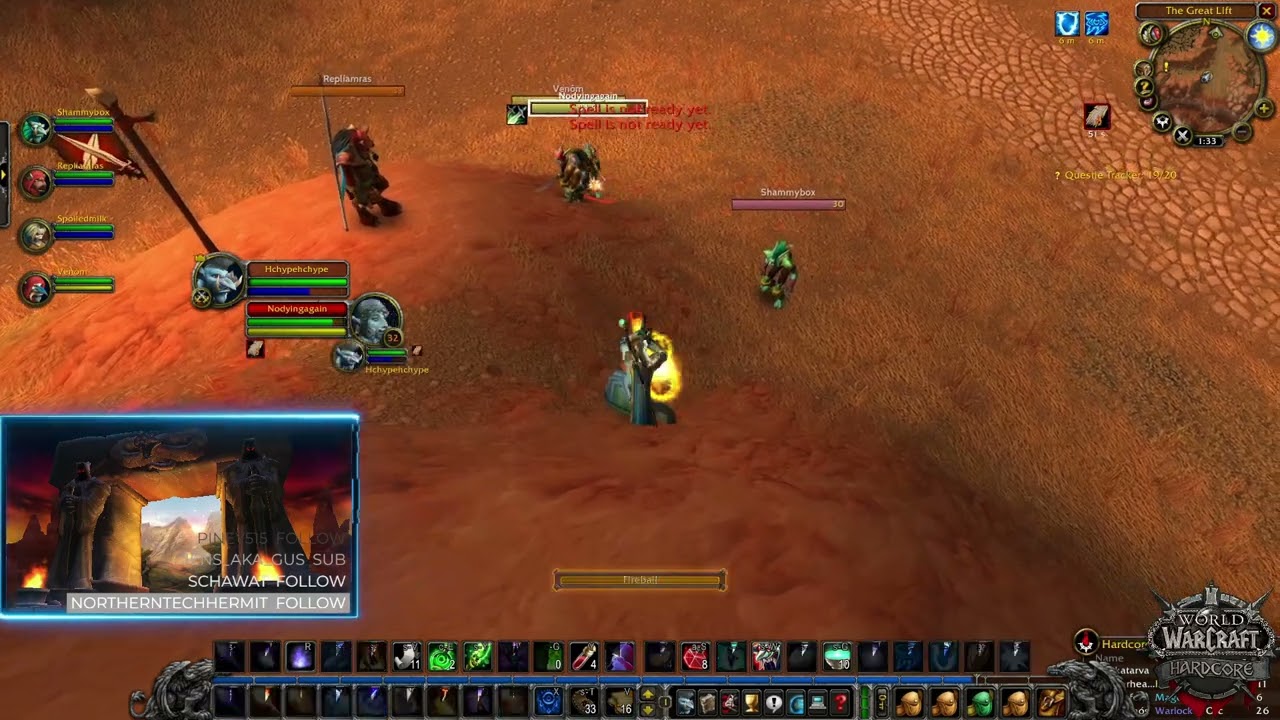 when you get one shot in World of Warcraft