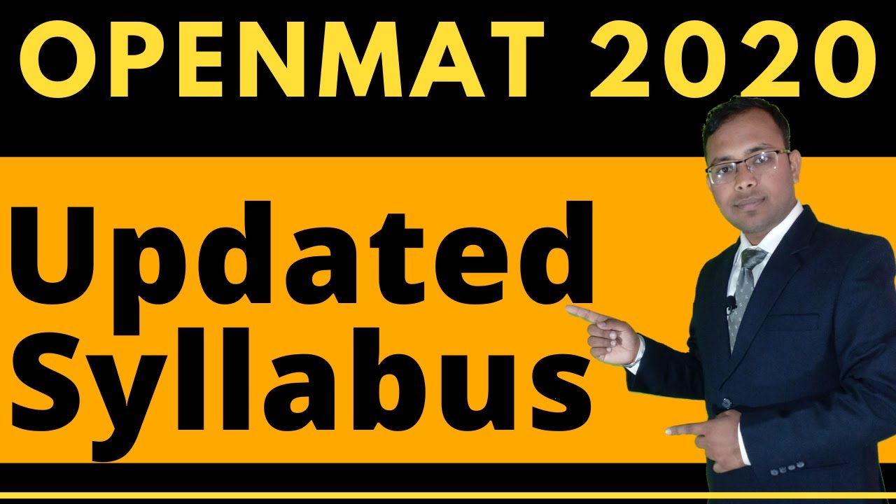 Openmat 2020 Syllabus II Most Important II Studycoach