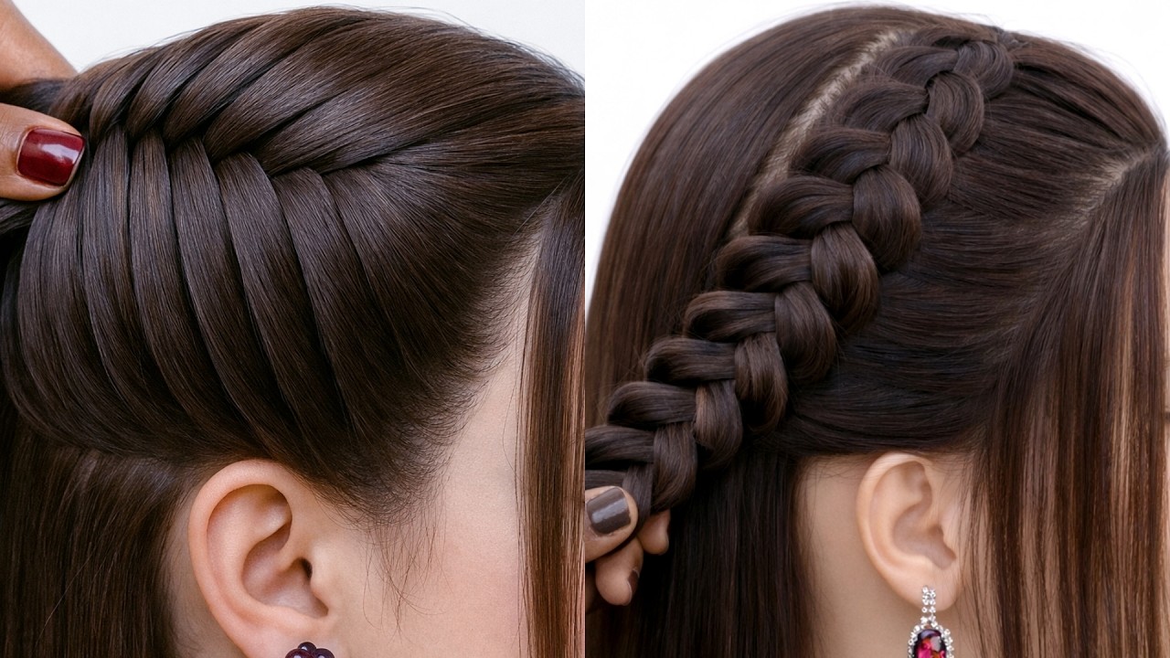 very easy hairstyle - beautiful hairstyle for girls | half up | hair style girl