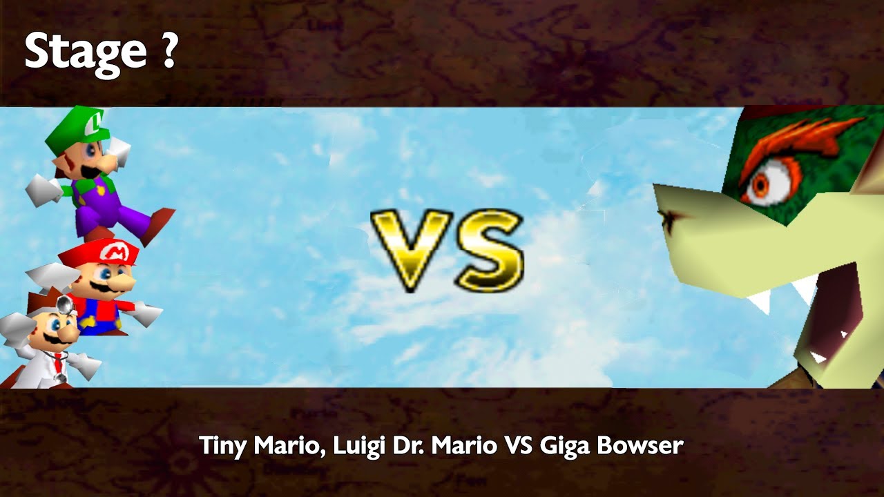 Tiny Mario, Luigi 🆚 Giga Bowser | Super Smash Bros Remix