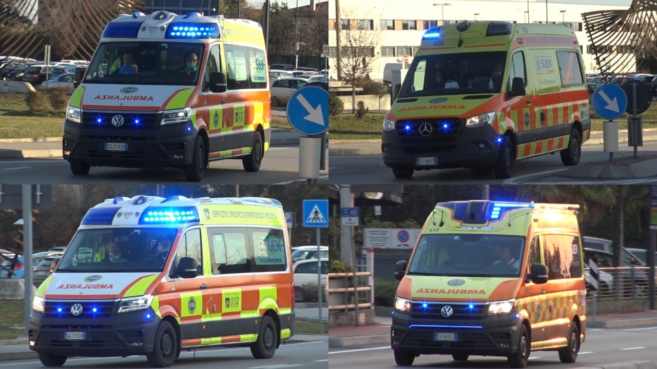 COMPILATION - Ambulanze SUEM 118 Treviso in emergenza - Italian ambulance responding