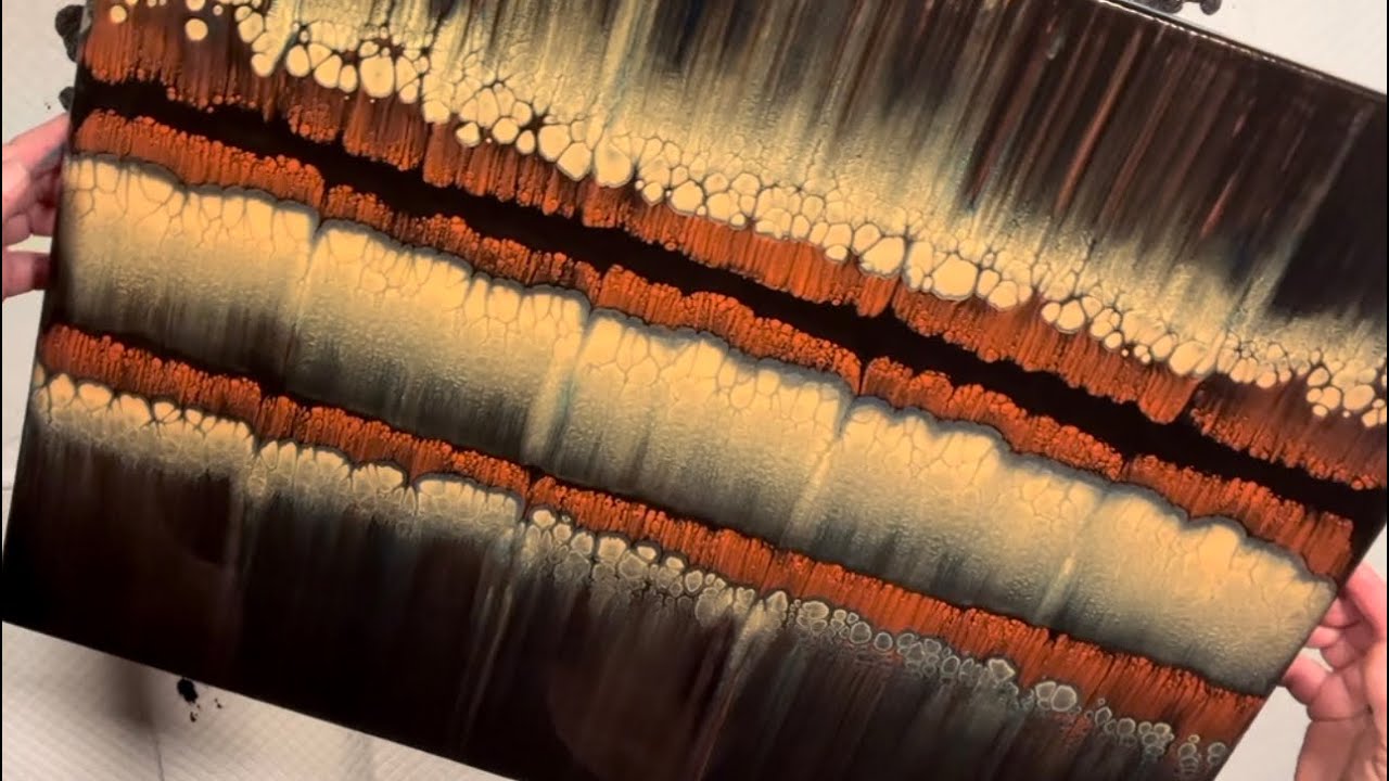 Simple Acrylic Swipe Technique  Acrylic Pour Painting, Flow Art, Fluid Art Technique,