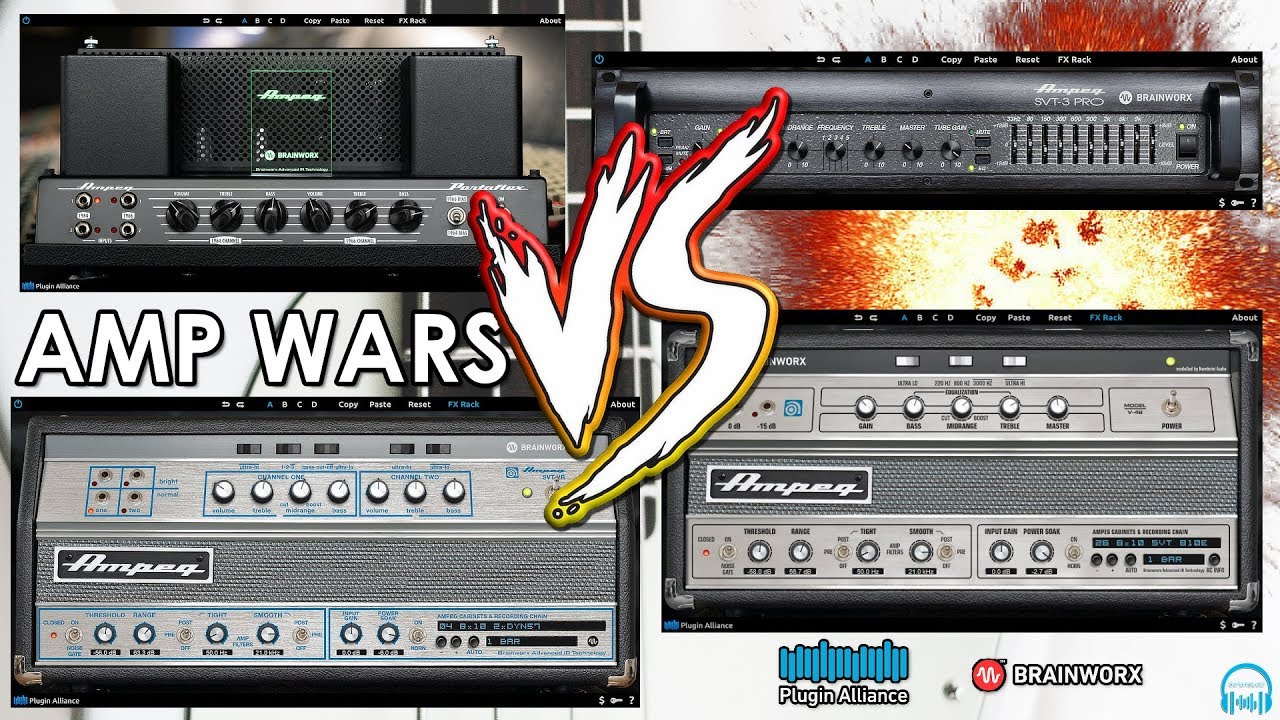 Plugin Alliance Ampeg B-15N vs SVT-3PRO vs SVT-VR vs V-4B - BASS AMP WAR