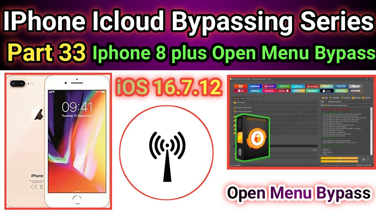 IPhone 8 plus Open Menu ID remove done by unlock tool iOS 16.7.12 with network | Part-33 | 2025