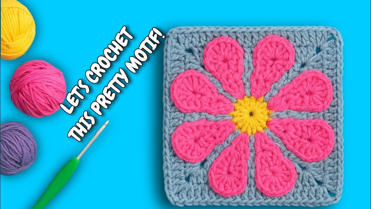 CROCHET  RETRO DAISY Granny Square TUTORIAL   #simplecrochet #crochetpatterns #grannysquare #diy