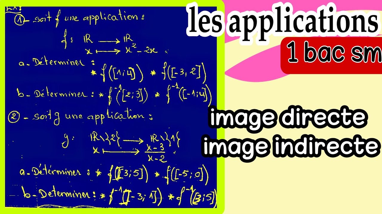 exercice... les applications 1 bac sm ..image directe et indirecte