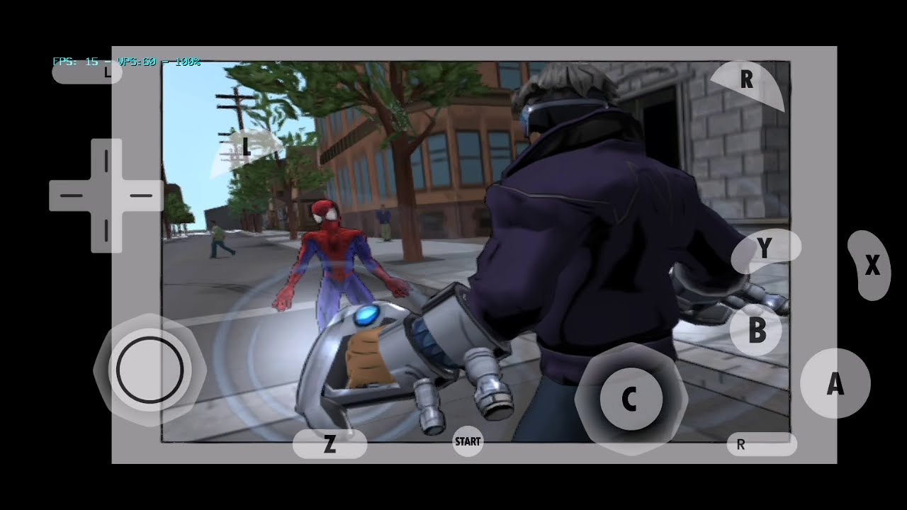 Ultimate Spider-Man (gamecube), dolphin mmj, gameplay on Huawei nova 5t, kirin 980.
