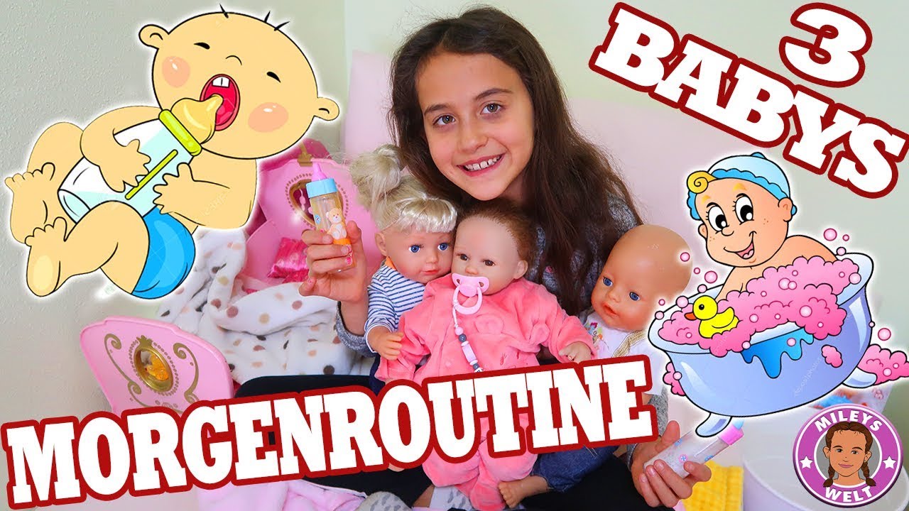 MORGENROUTINE Reborn BABY - PUPPENMAMA mit 3 BABYS