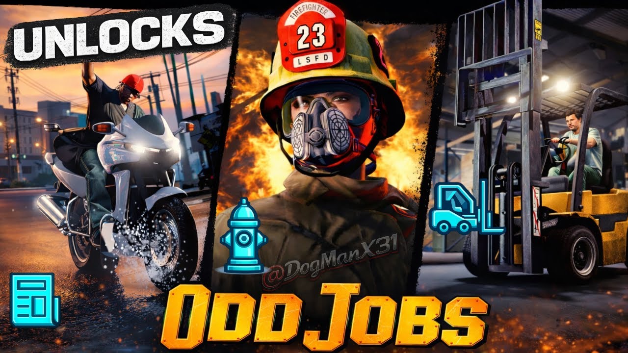 GTA Online New Odd Jobs Explained! Forklift, Newspaper Delivery & Firefighter Unlocks