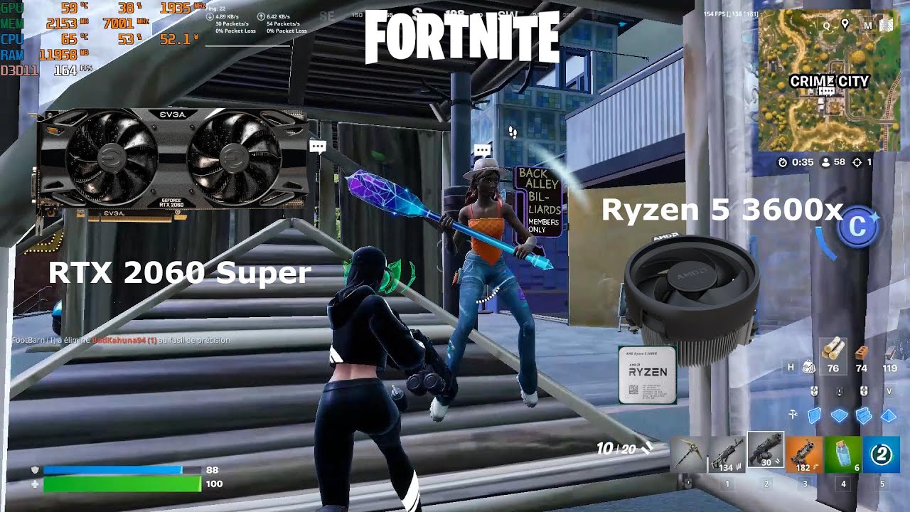 RYZEN 5 3600x + RTX 2060Super 8GB | Fortnite Chapter 6 Season 3 | Solo Benchmark | Performance Mode
