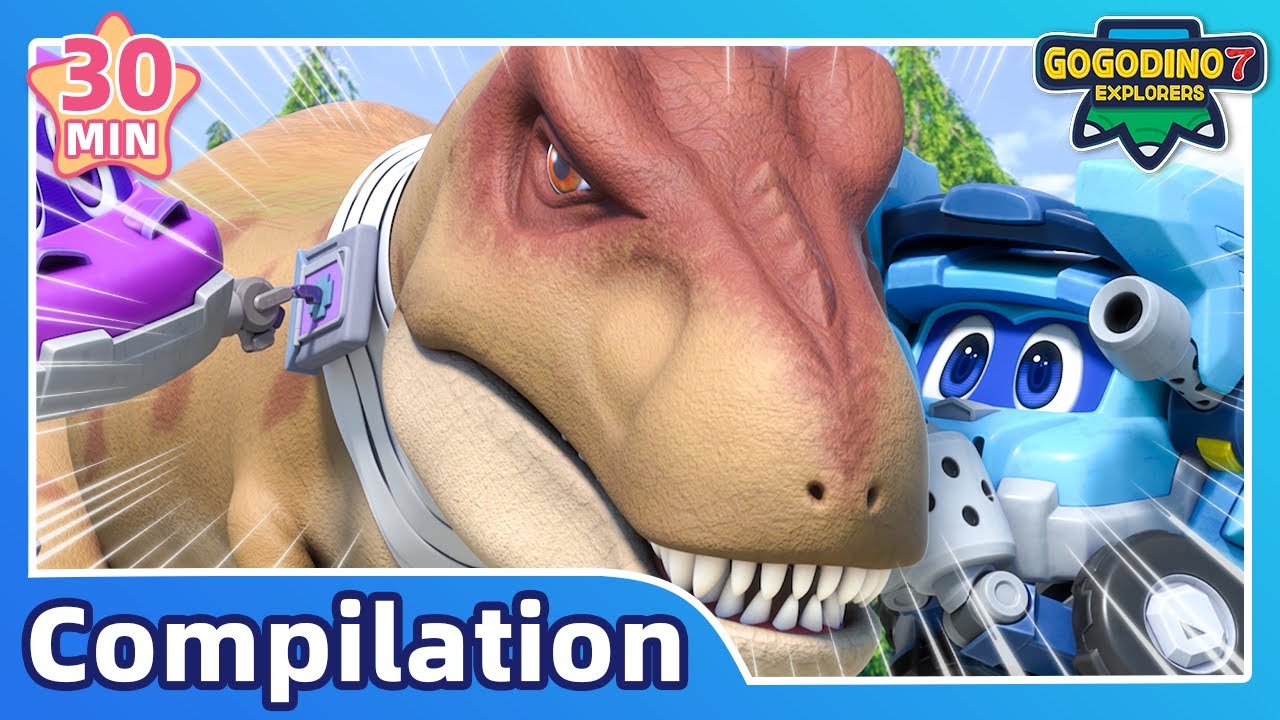 ⭐️ GOGODINO S7 ⭐️ EP04-06 | 30 MIN Compilation 2| Dinosaurs for Kids | Kids Cartoon | Dino Explorers