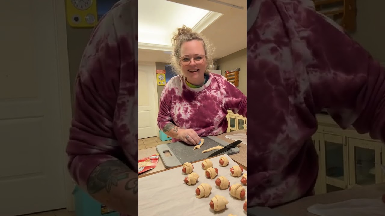 Making party snacks! Pigs in a blanket #cooking #cookinglive #live #party  #tiktok #snacks #hotdog 