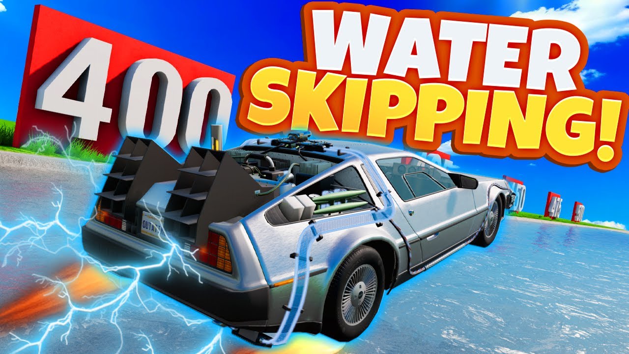 Using CHEAT Cars in the Skipping Cars on Water Challenge in BeamNG Drive Mods!