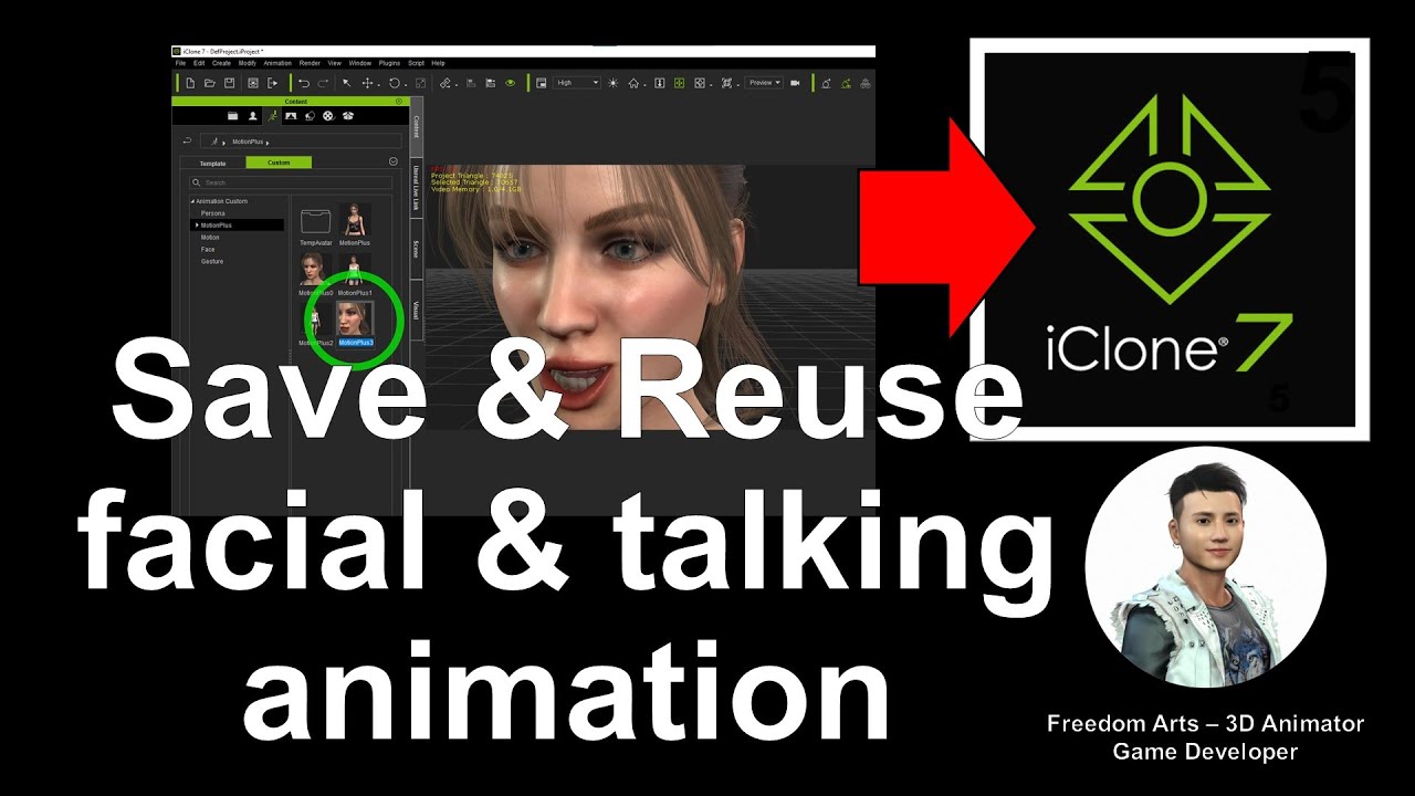 How to save & reuse facial expression & talking animation - iClone 7 Tutorial