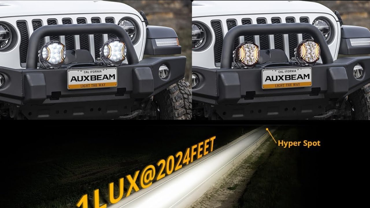 Auxbeam V-Ultra Series Side Shooter Light Bar, 5Inch 172W Round Offroad Lights LED