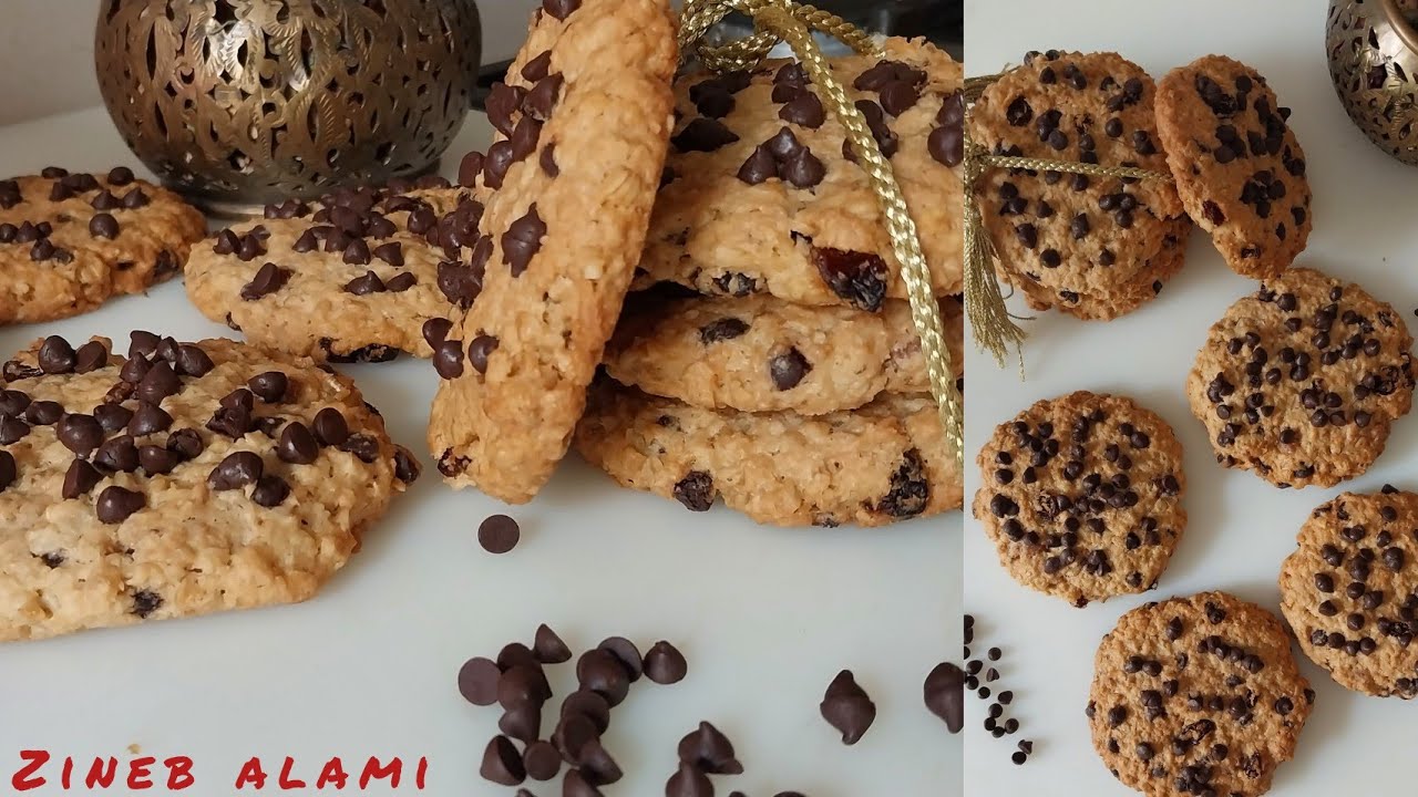 كوكيز الشوفان والمكسرات 🍪 صحي💯 فيه قرمشة و لذة من داكشي 👌/cookies aux flocons d'avoine