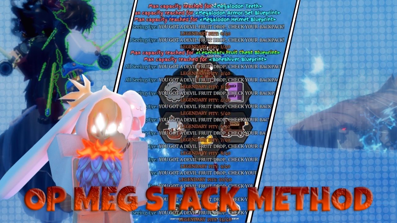 👉 [GPO] FREE MEGALODON Fruits?! 🦈😱 (Meg stacking Method)