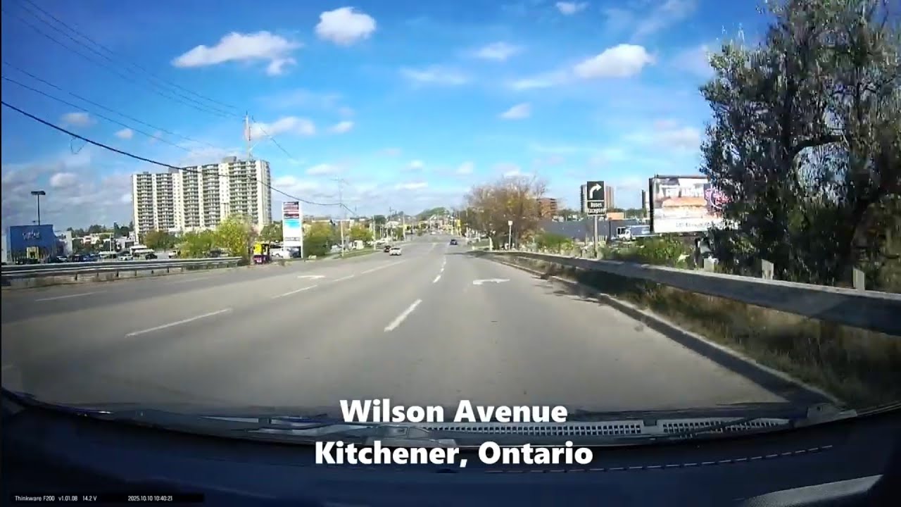 Drive from Country Boy Plaza in Kitchener, Ontario to Stone Road Mall in Guelph (Oct. 10/25)