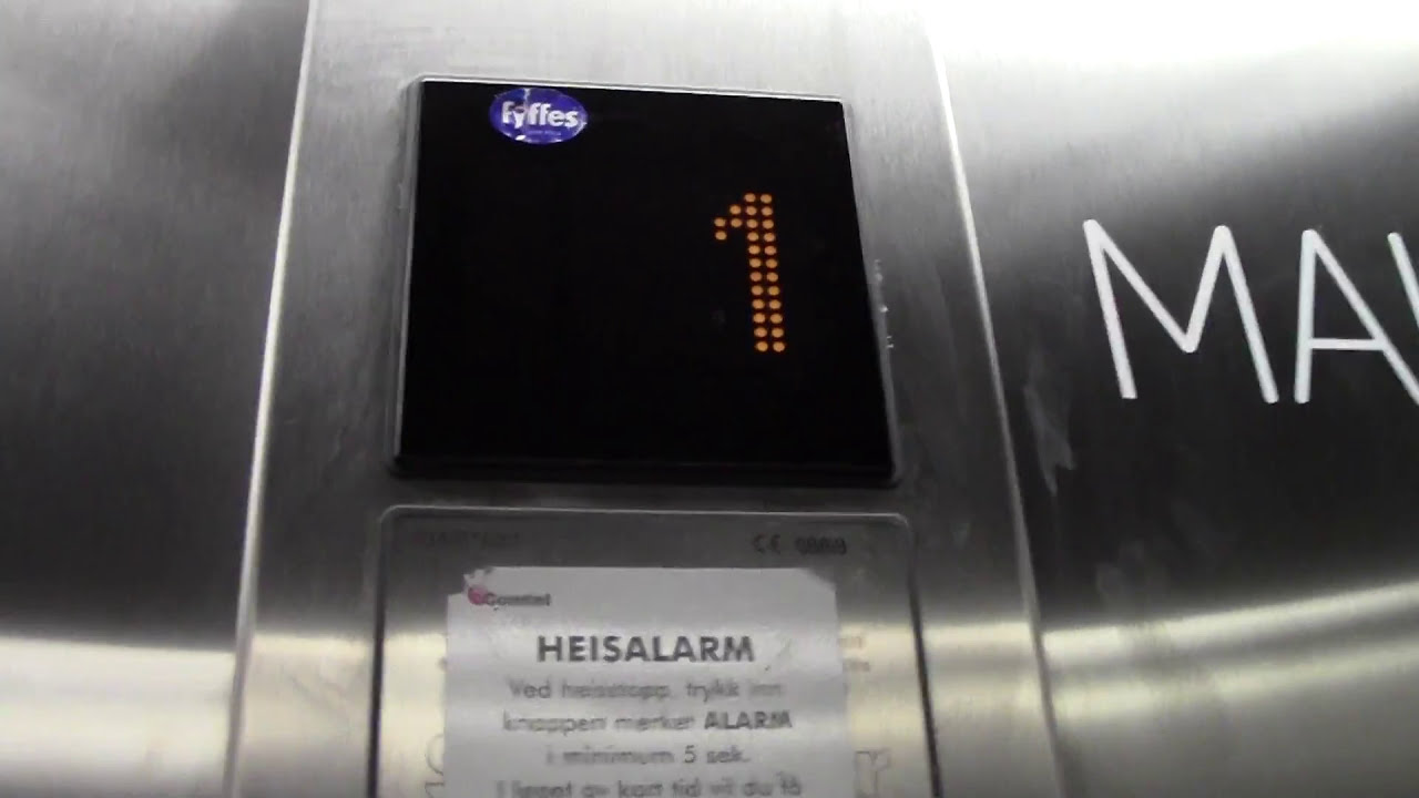 Schindler EuroLift MRL Traction elevator @ Malmporten Shopping Center, Narvik, Norway.