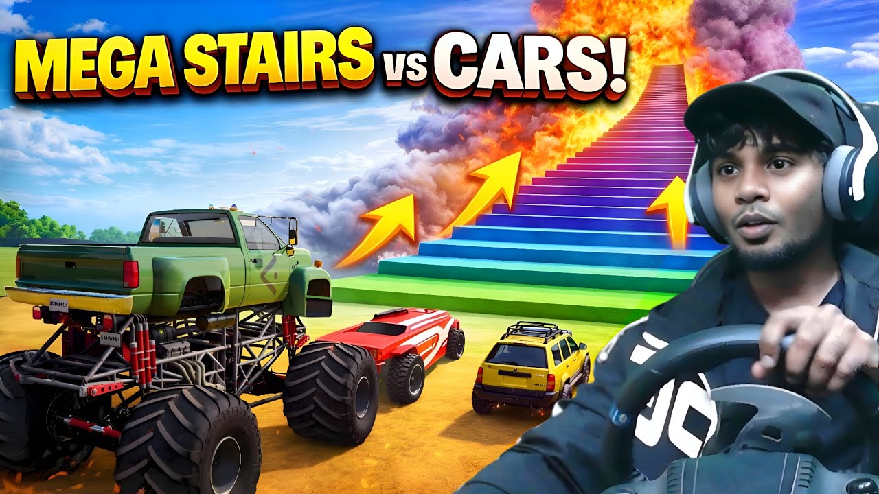 MEGA STAIRS vs CARS 😱 Which Vehicle Survives? | BeamNG Drive