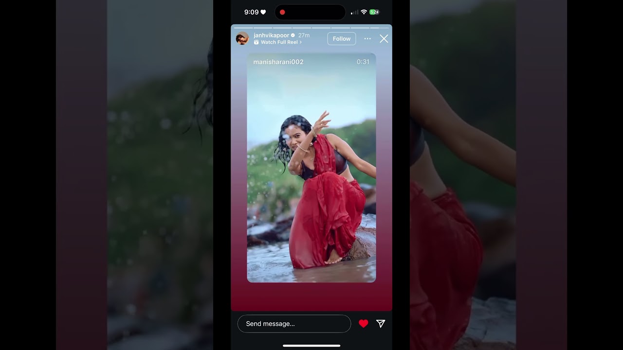 Janhvi Kapoor shared Manishas Reel on story! #abhisha #elvisha #manisharani #janhvikapoor #bollywood