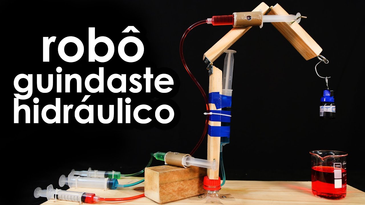 Como fazer um ROBÔ GUINDASTE hidráulico passo a passo