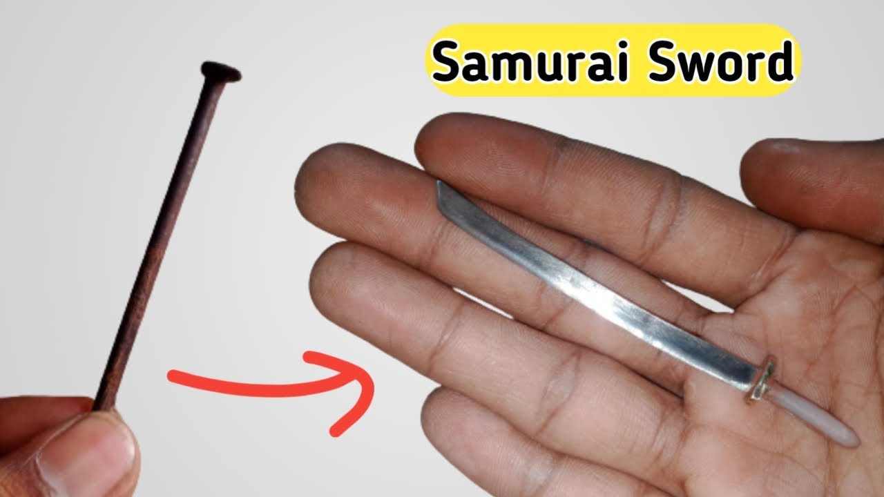 i make little beautiful samurai sword by rusty nail #swordmaking #sword #art #diyandcraft