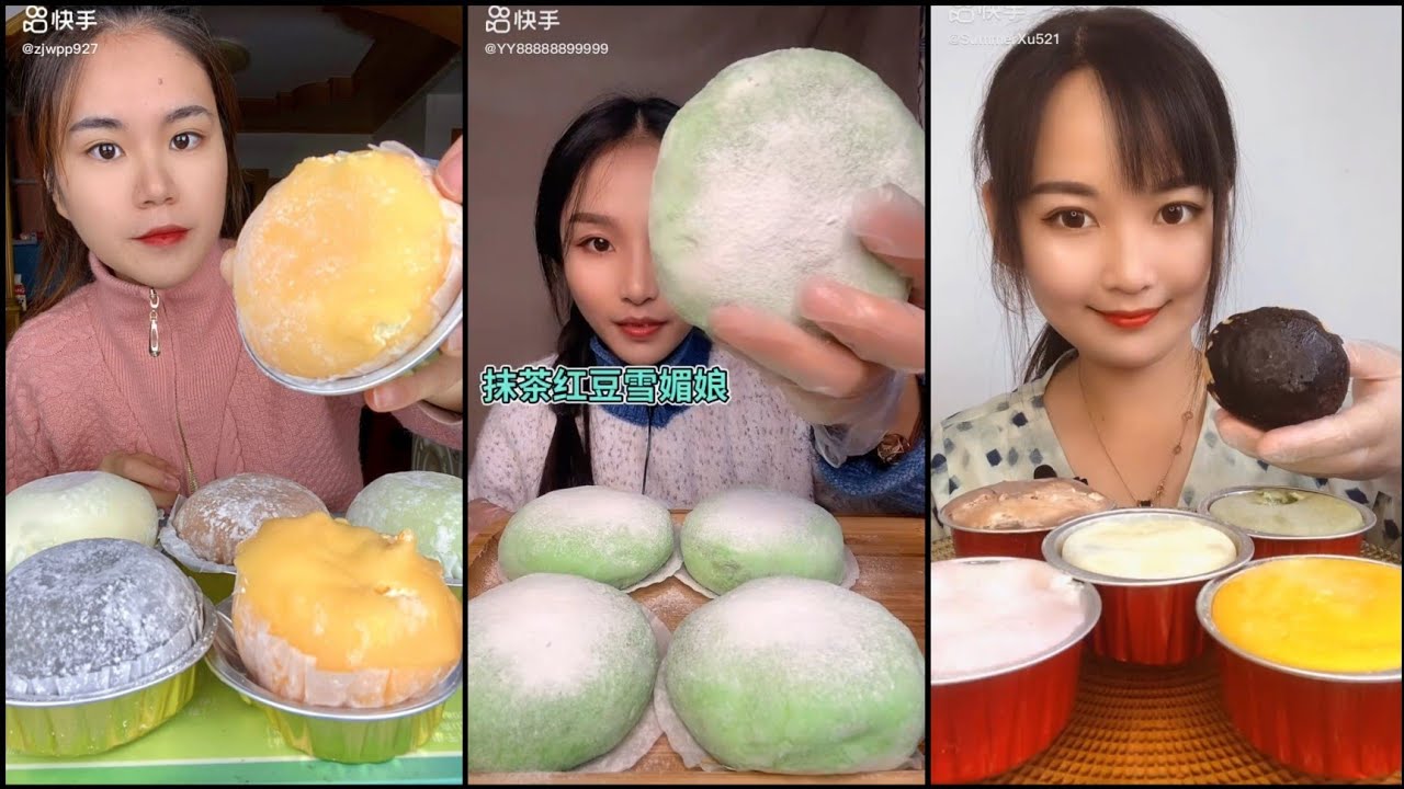 ASMR DESSERT, Mochi cake asmr, മോച്ചി കേക്ക് asmr, 떡케이크 asmr, kue mochi asmr, mukbang dessert tv