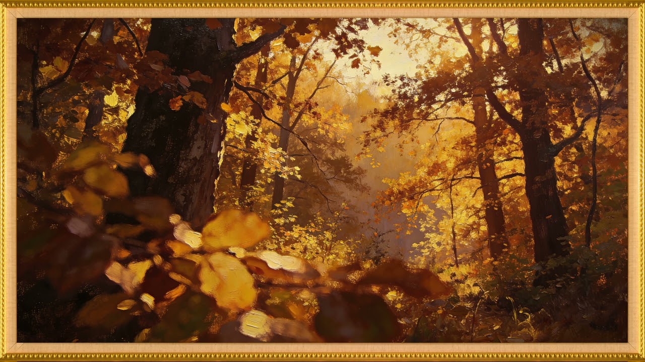 Golden Afternoon Painting | 4K Golden Frame TV Art | Warm Vintage Gallery | 4K Smart TV Art
