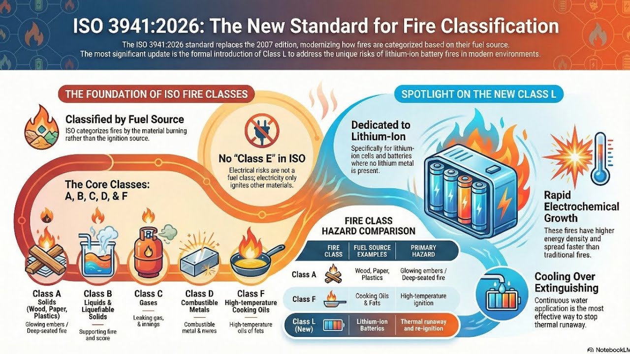 Class L Fire Explained | ISO 3941:2026 | Lithium-Ion Battery Fire Safety