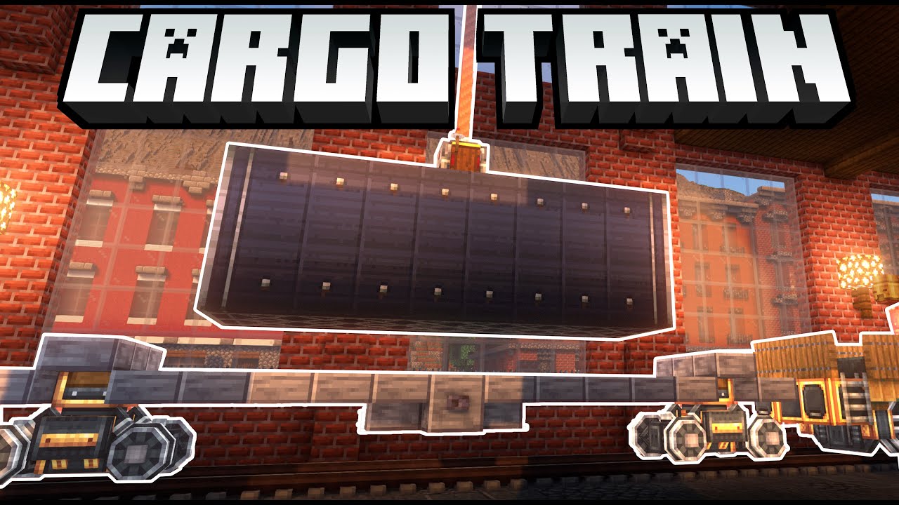 Real Cargo Train Minecraft w/ Create Mod 0.5 Full Steam