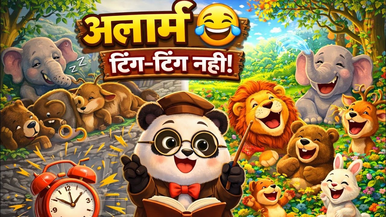 जंगल का अलार्म 😂 | Funny Moral Story in Hindi for Kids
