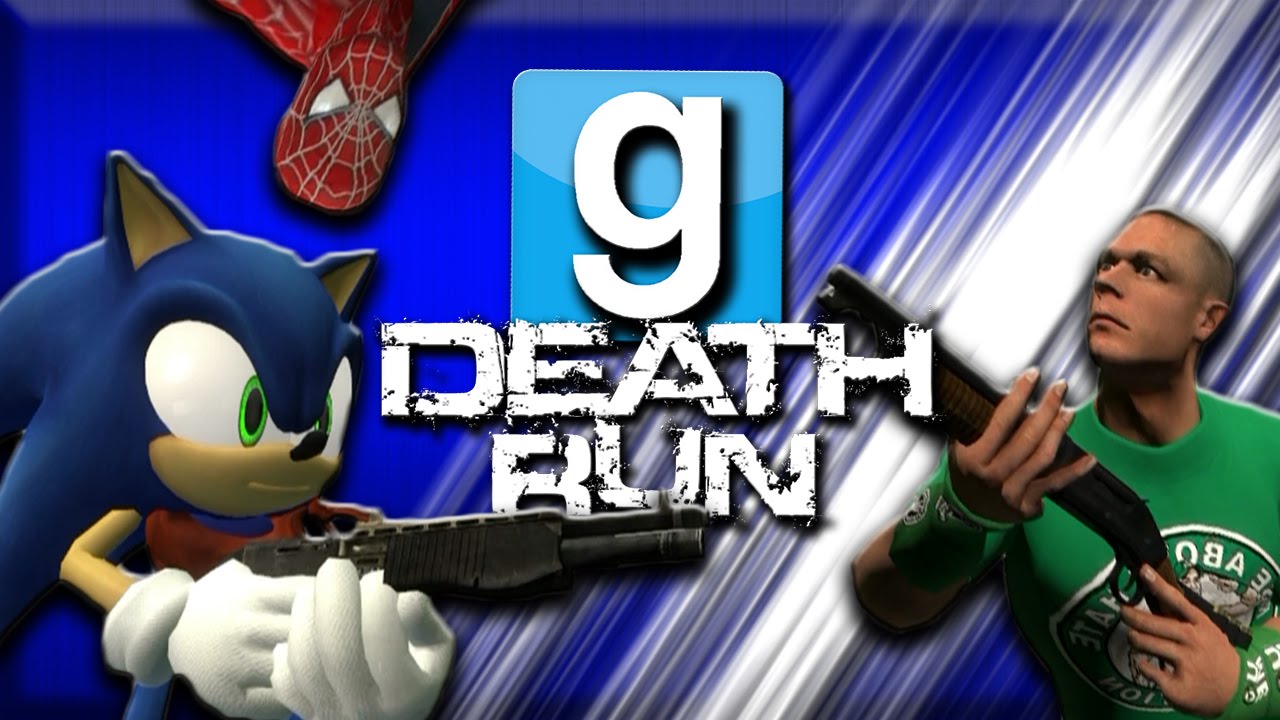 Gmod Death Run Funny Moments - (Sonic Edition!) - Sonic vs Spiderman vs John Cena!