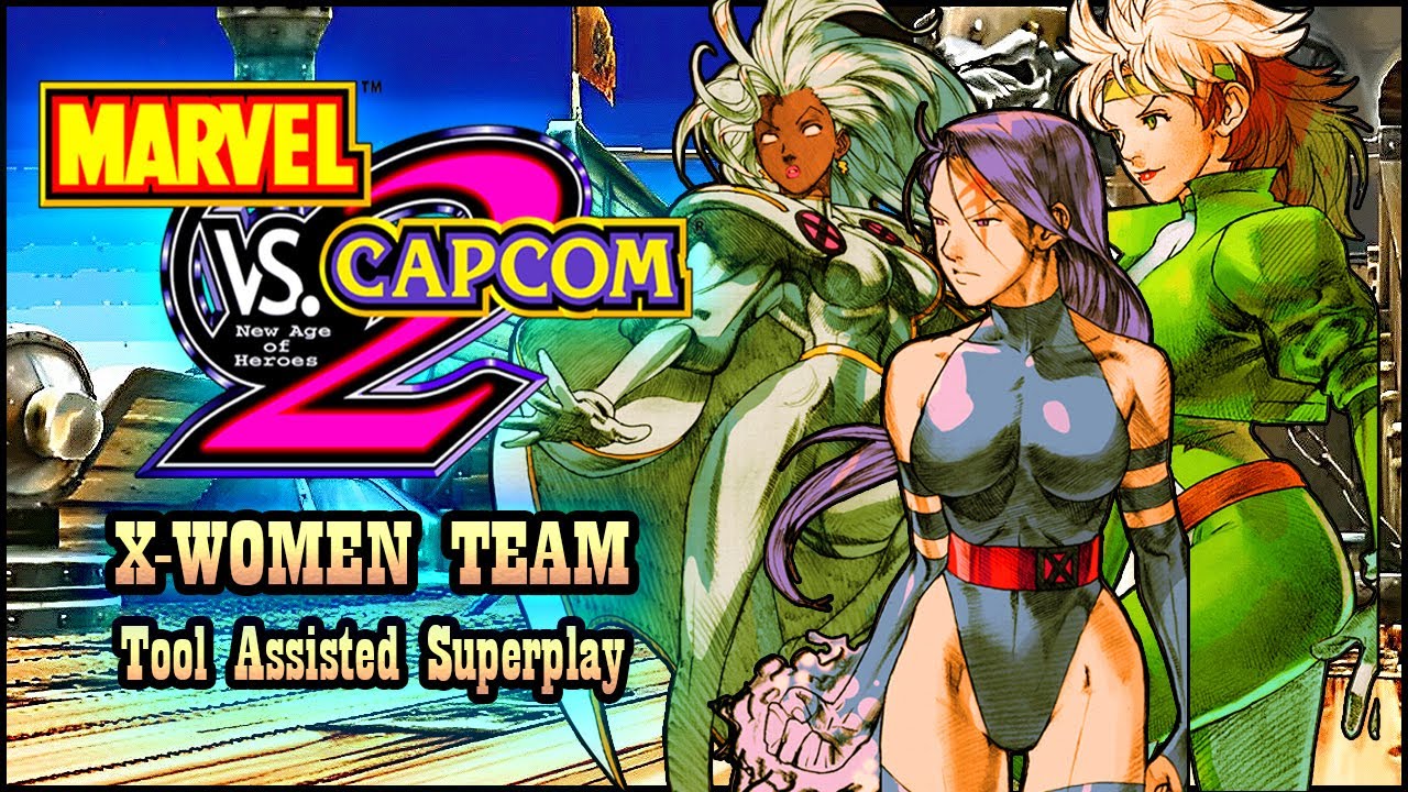 【TAS】MARVEL VS CAPCOM 2 (PS2) - X-WOMEN TEAM - PSYLOCKE\ROGUE\STORM