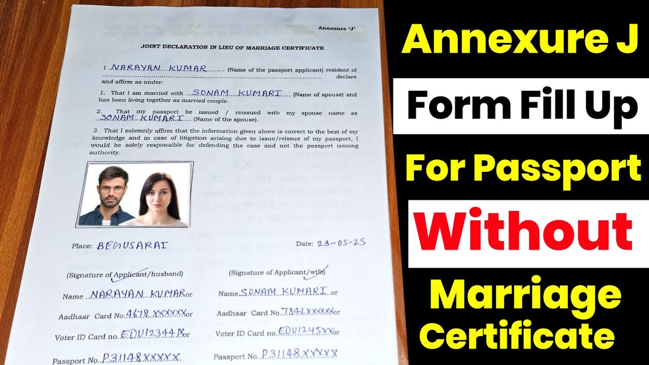 annexure j form kaise bhare | annexure j for passport filled sample | annexure j passport