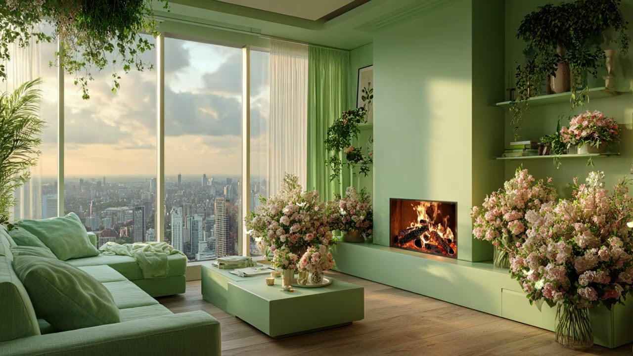 Warm Indoor Fireplace Ambience | Gentle Piano & Crackling Fire for Relax & Unwind