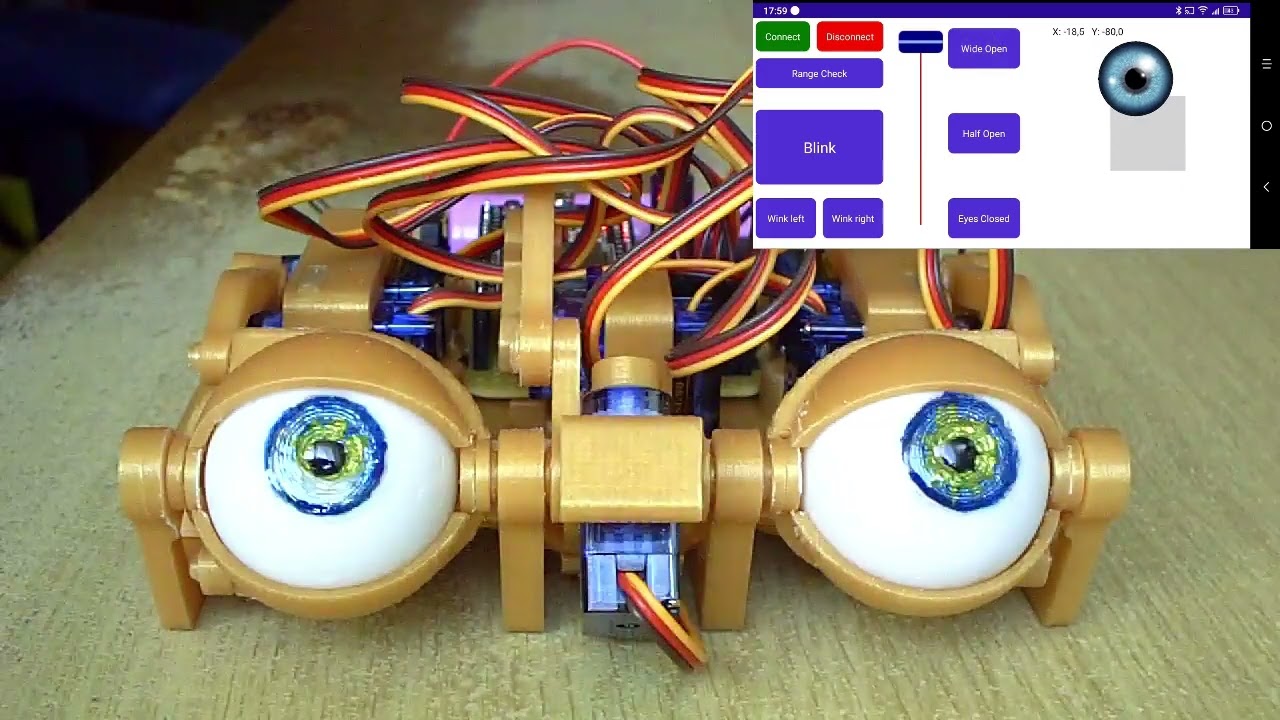 Bluetooth controlled eye-mech