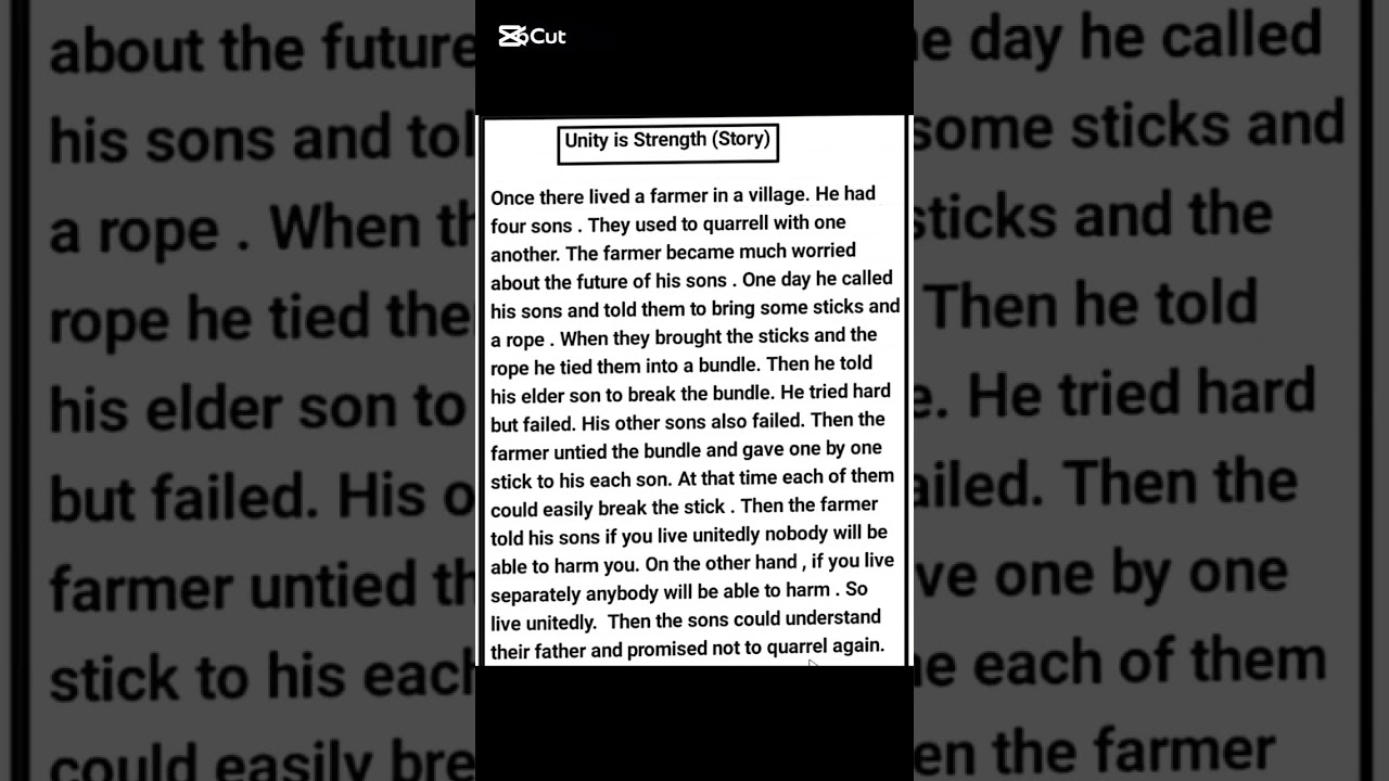 Unity is strength completing story all class #story #writting #written #unityisstrength #application